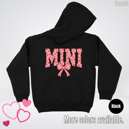 Mini Coquette Hearts Valentines Day Youth Hoodie