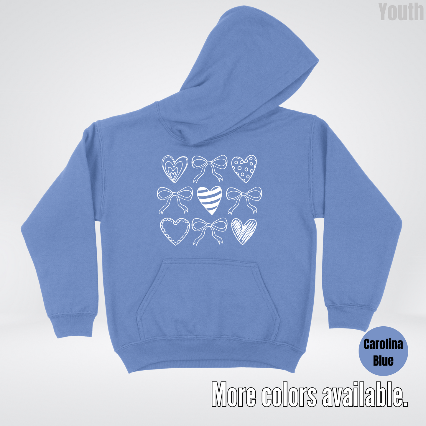 Doodle Coquette Hearts Youth Hoodie