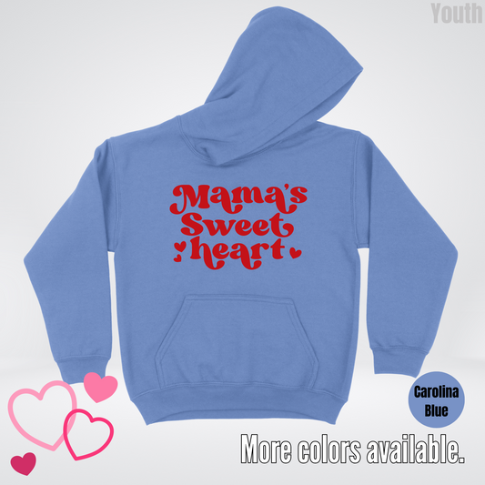 Mama's Sweet Heart Red Design Youth Hoodie