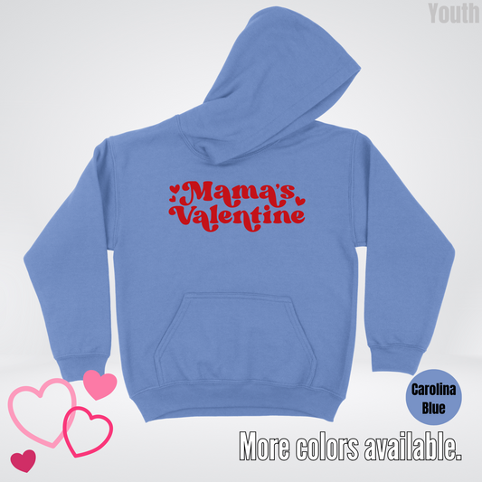 Mamas Valentine Retro Red Design Youth Hoodie