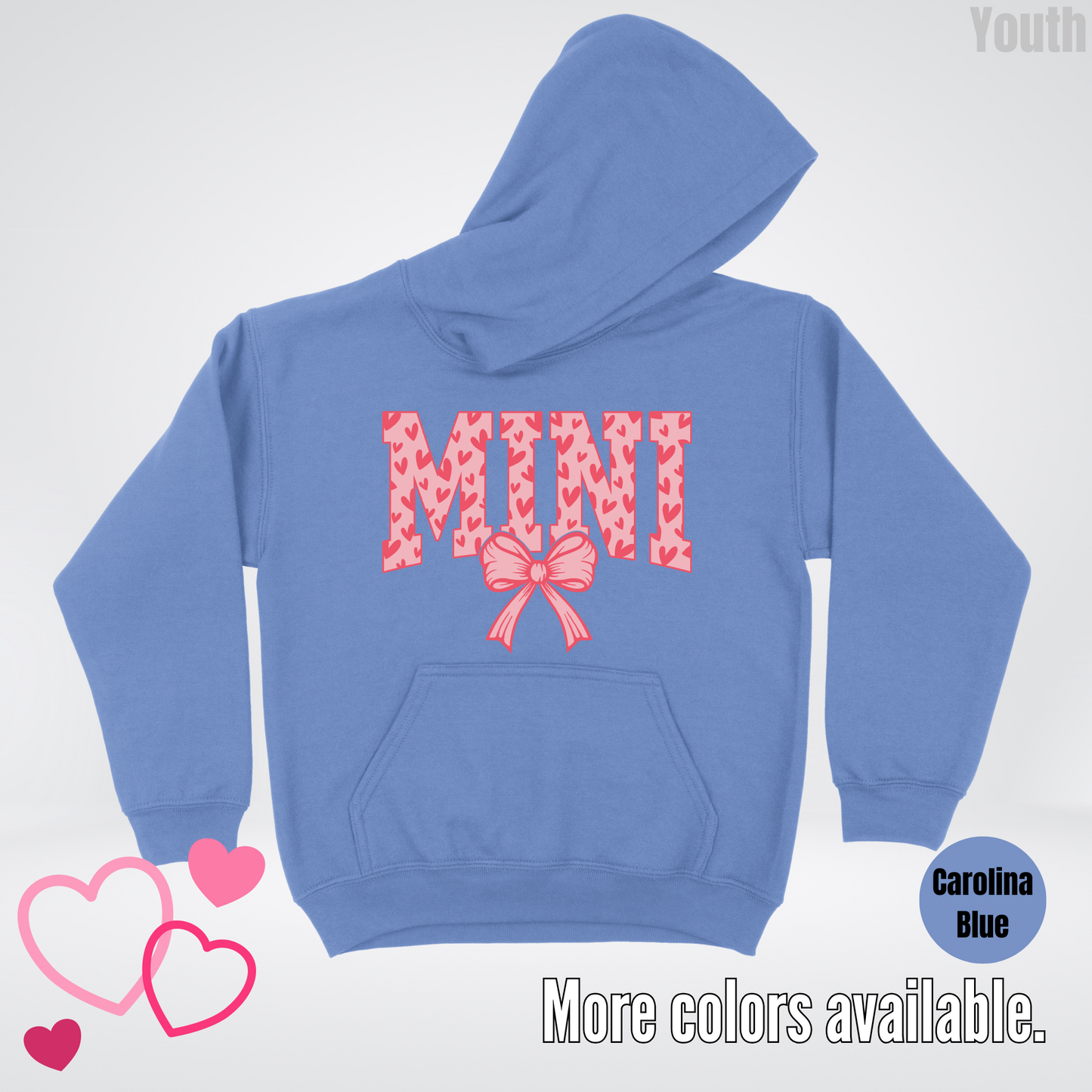 Mini Coquette Hearts Valentines Day Youth Hoodie