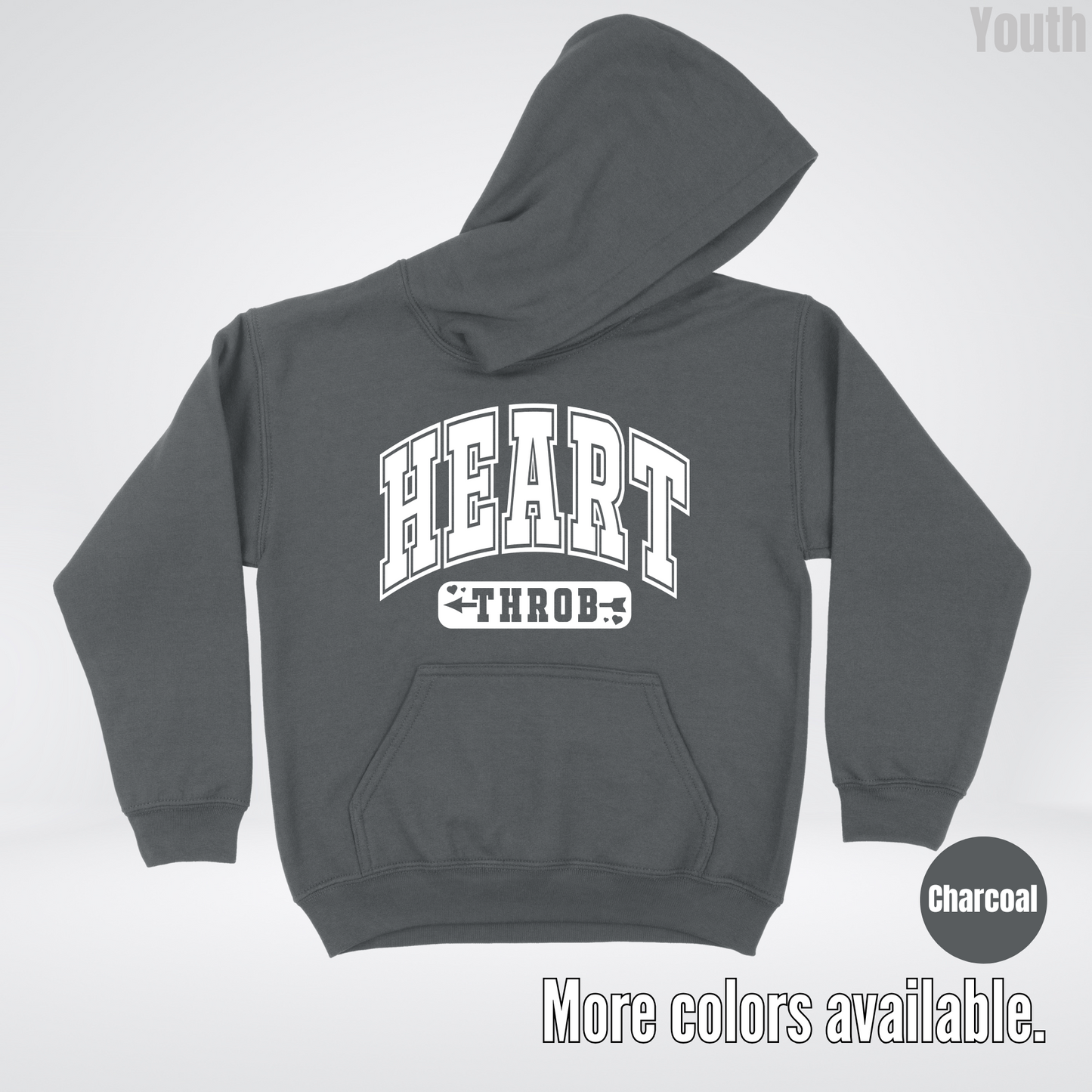 Heart Throb - White Design - Youth Hoodie