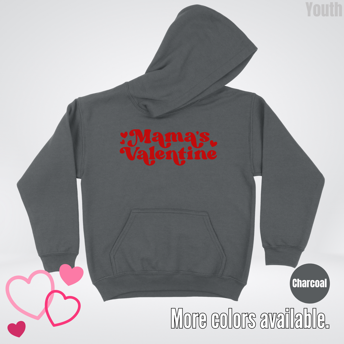 Mamas Valentine Retro Red Design Youth Hoodie