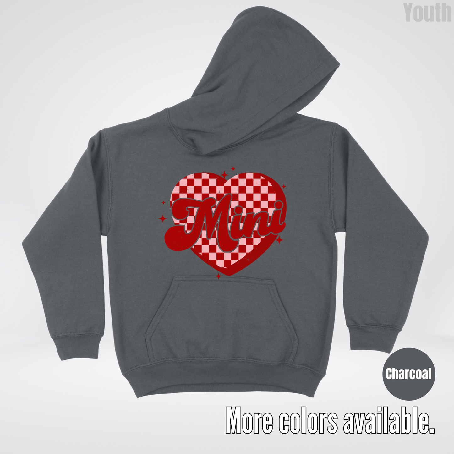 Mini Checkered Heart Youth Hoodie