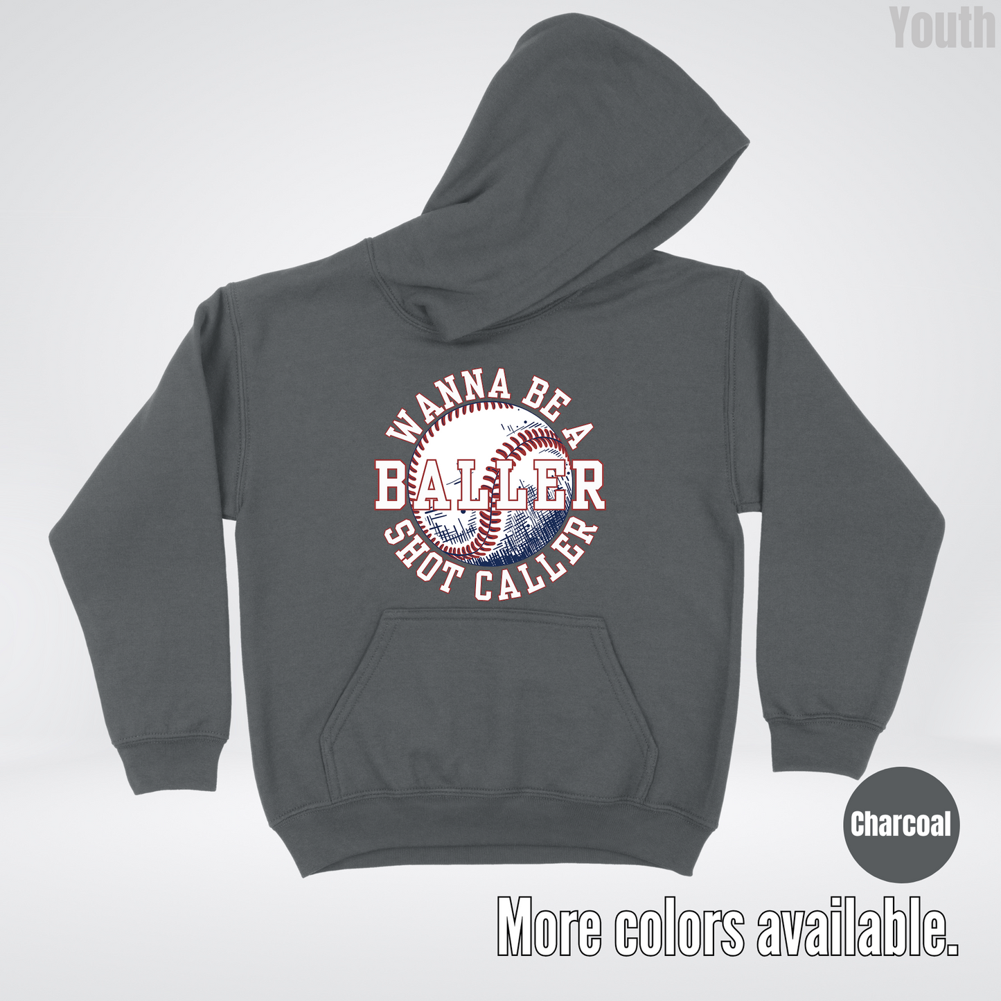 Wanna Be A Baller Shot Caller Youth Hoodie