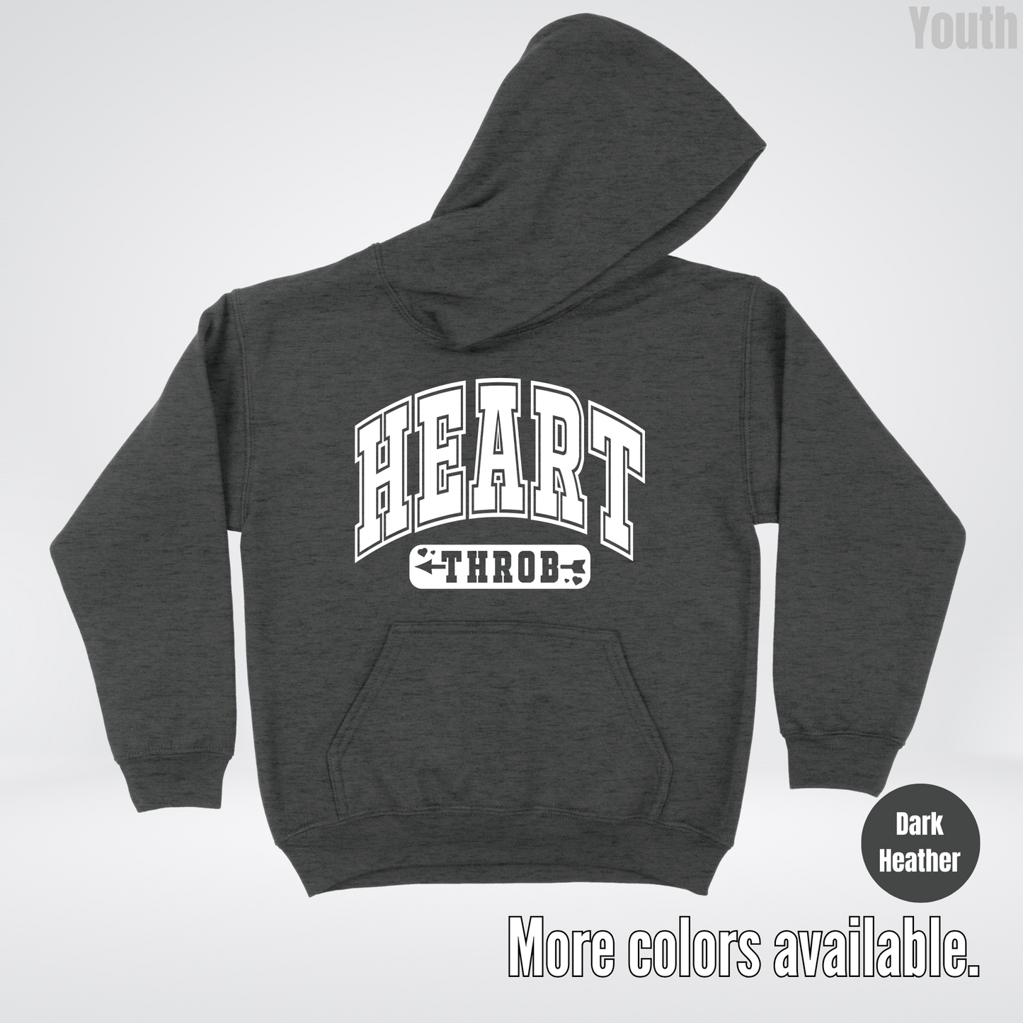 Heart Throb - White Design - Youth Hoodie