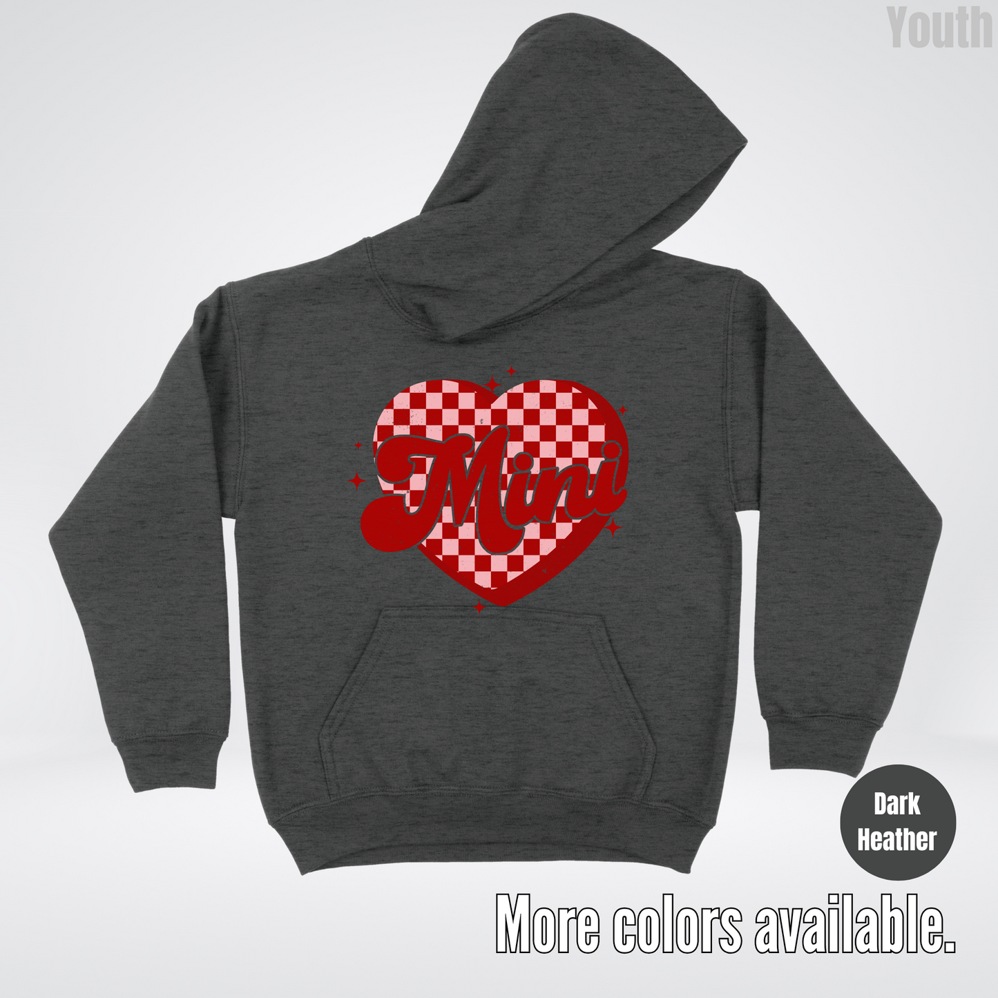 Mini Checkered Heart Youth Hoodie