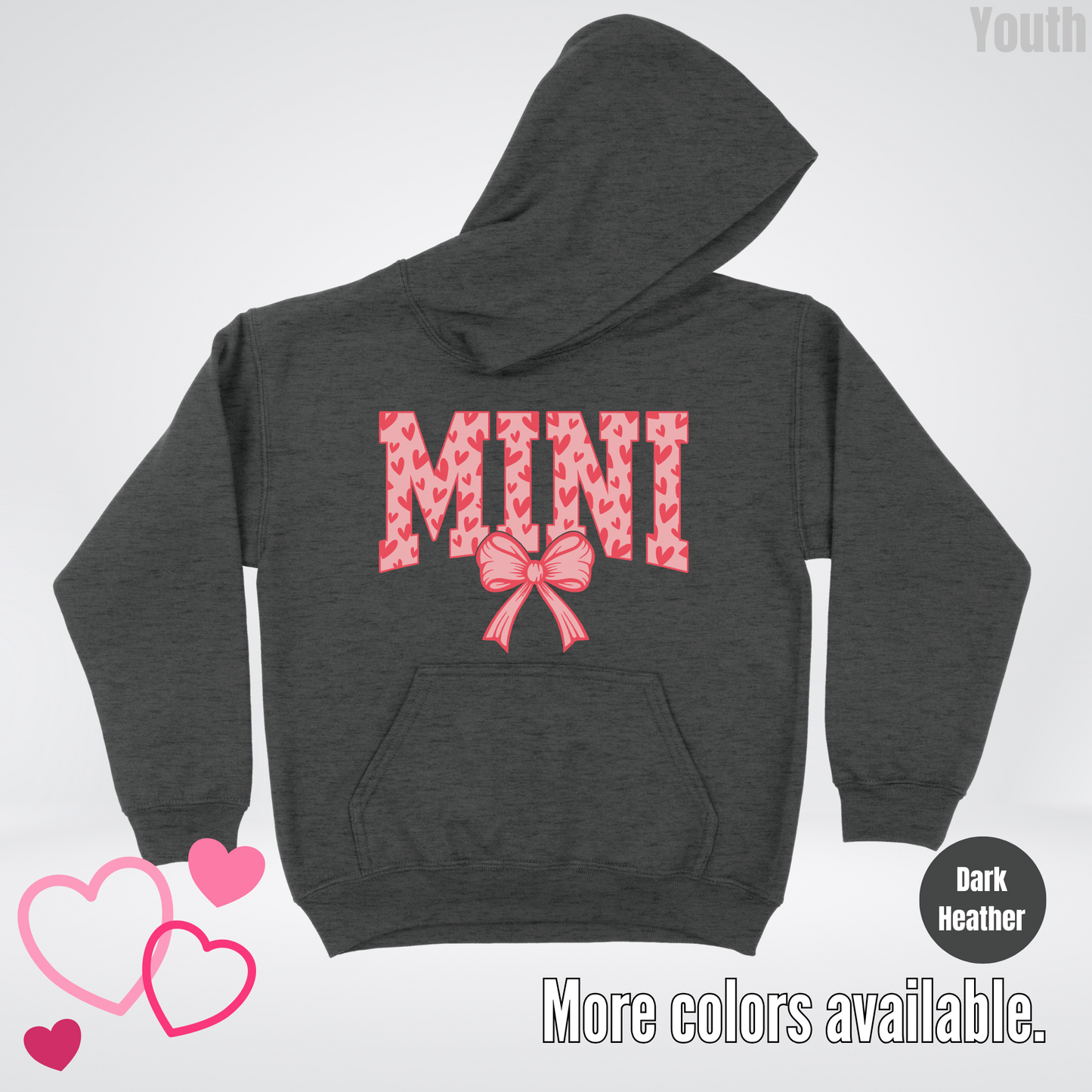 Mini Coquette Hearts Valentines Day Youth Hoodie