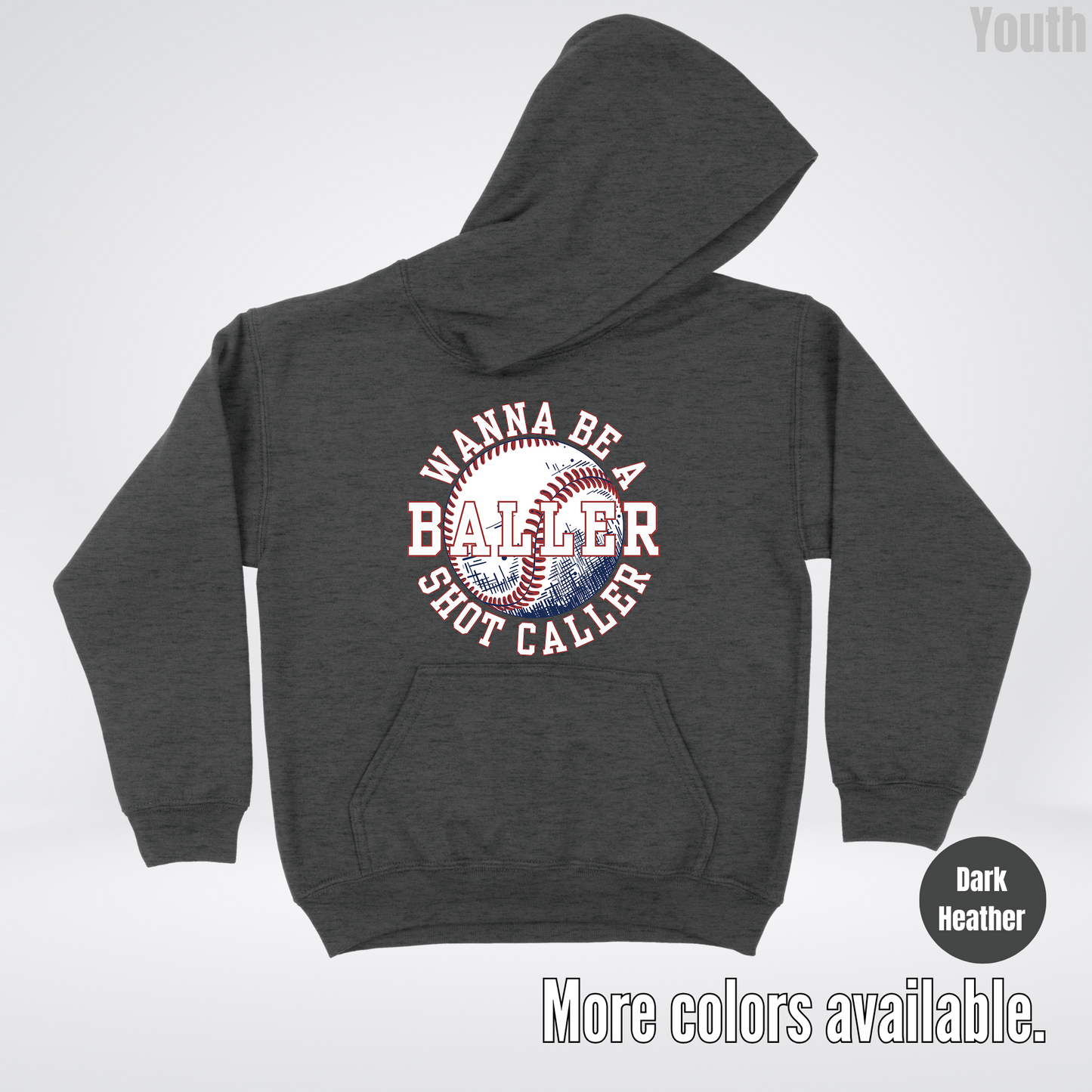 Wanna Be A Baller Shot Caller Youth Hoodie