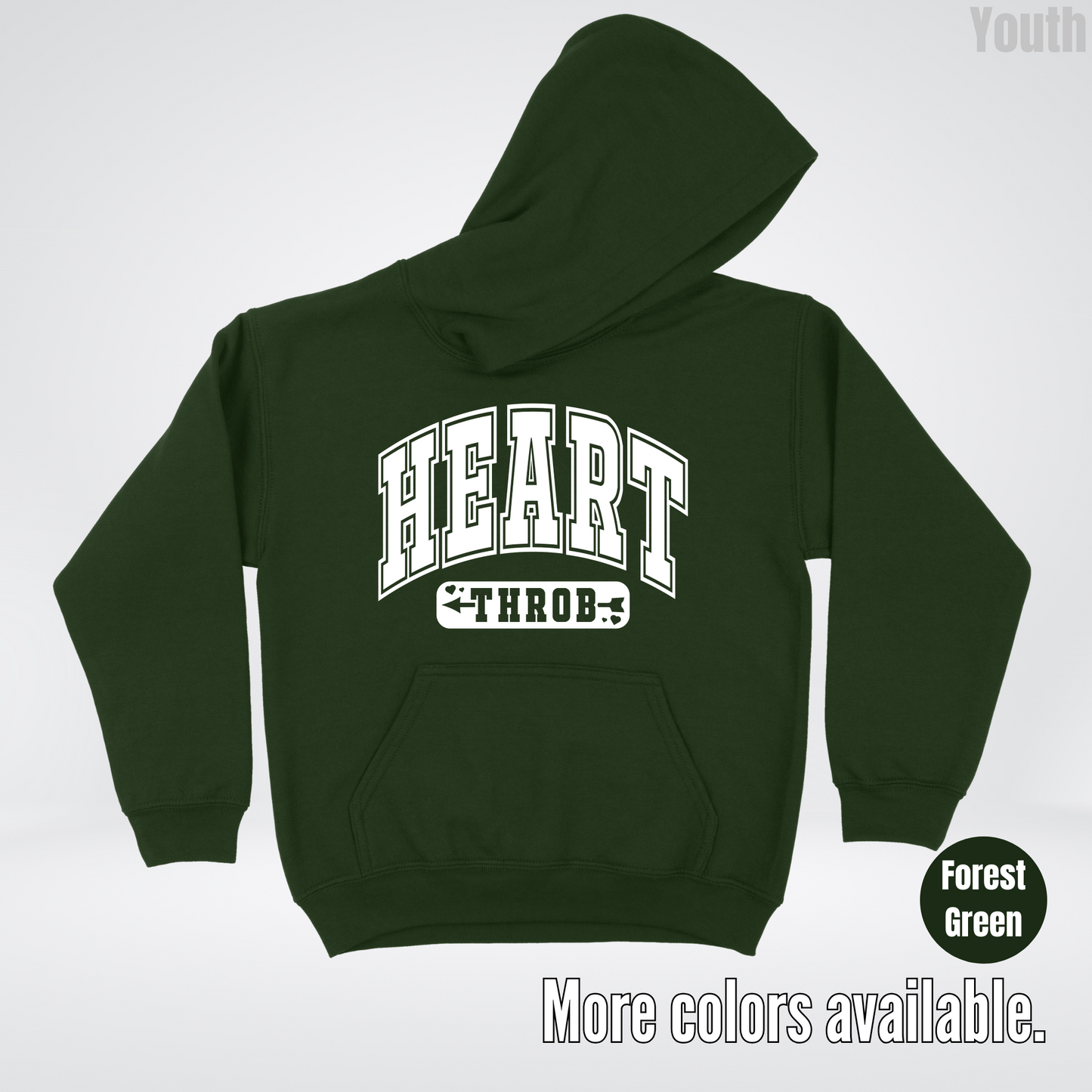 Heart Throb - White Design - Youth Hoodie