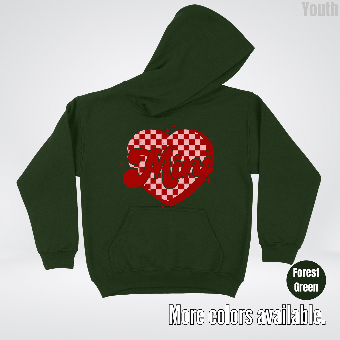 Mini Checkered Heart Youth Hoodie