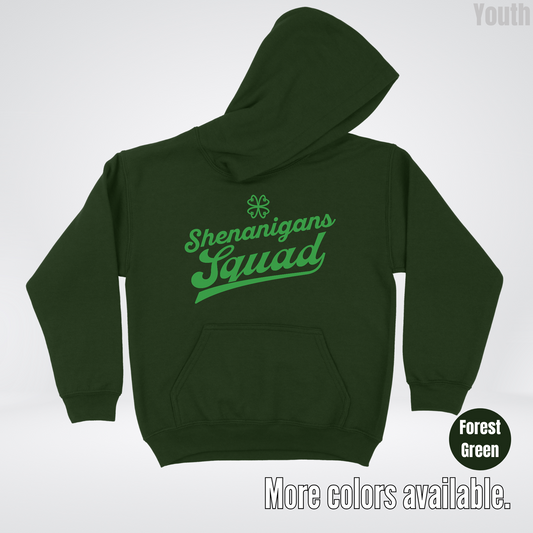 Shenanigans Squad - Green Design - St. Patrick's Day Youth Hoodie