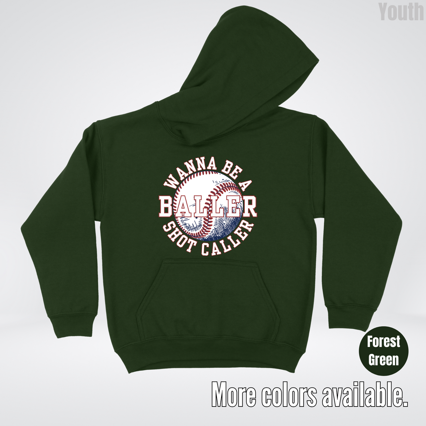 Wanna Be A Baller Shot Caller Youth Hoodie