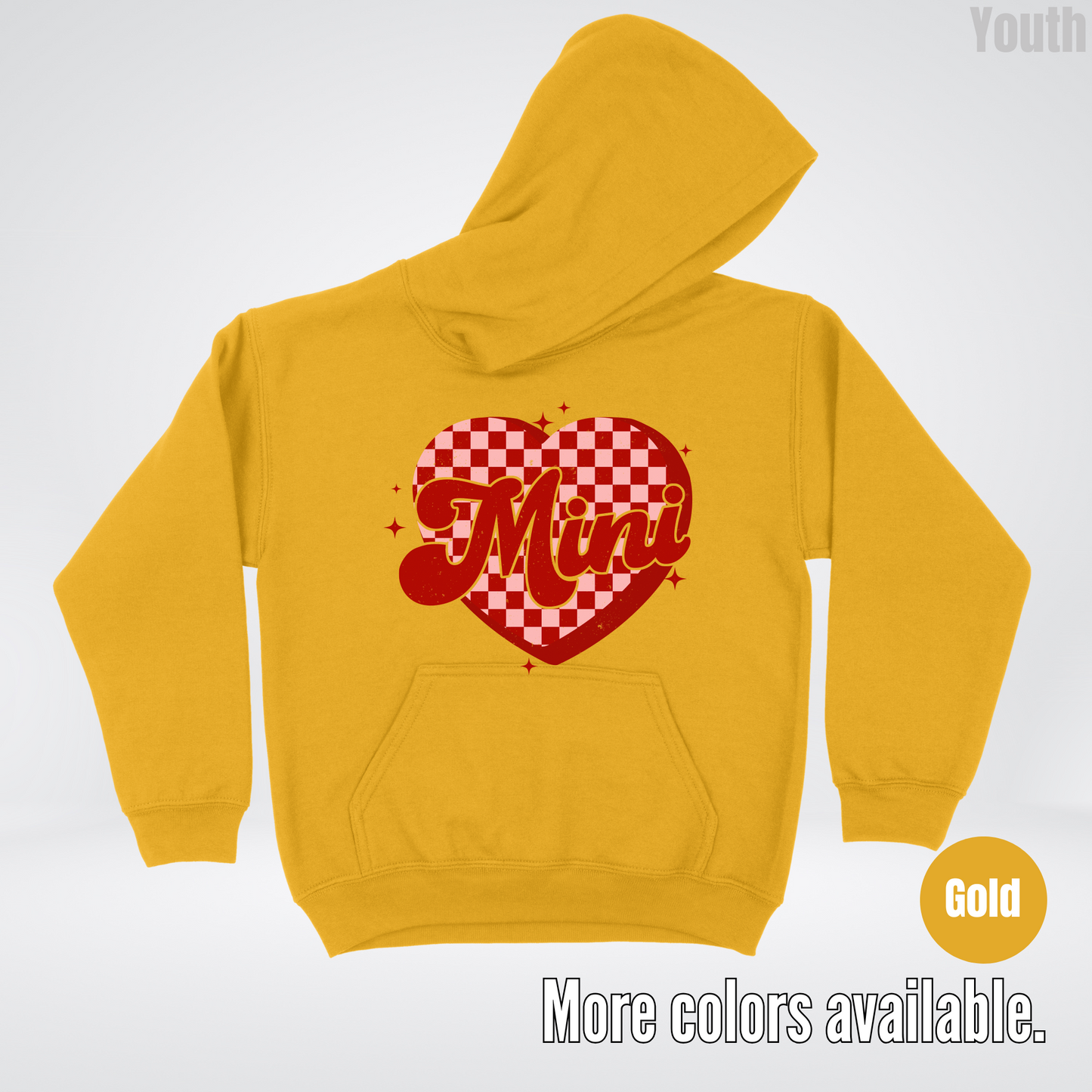 Mini Checkered Heart Youth Hoodie
