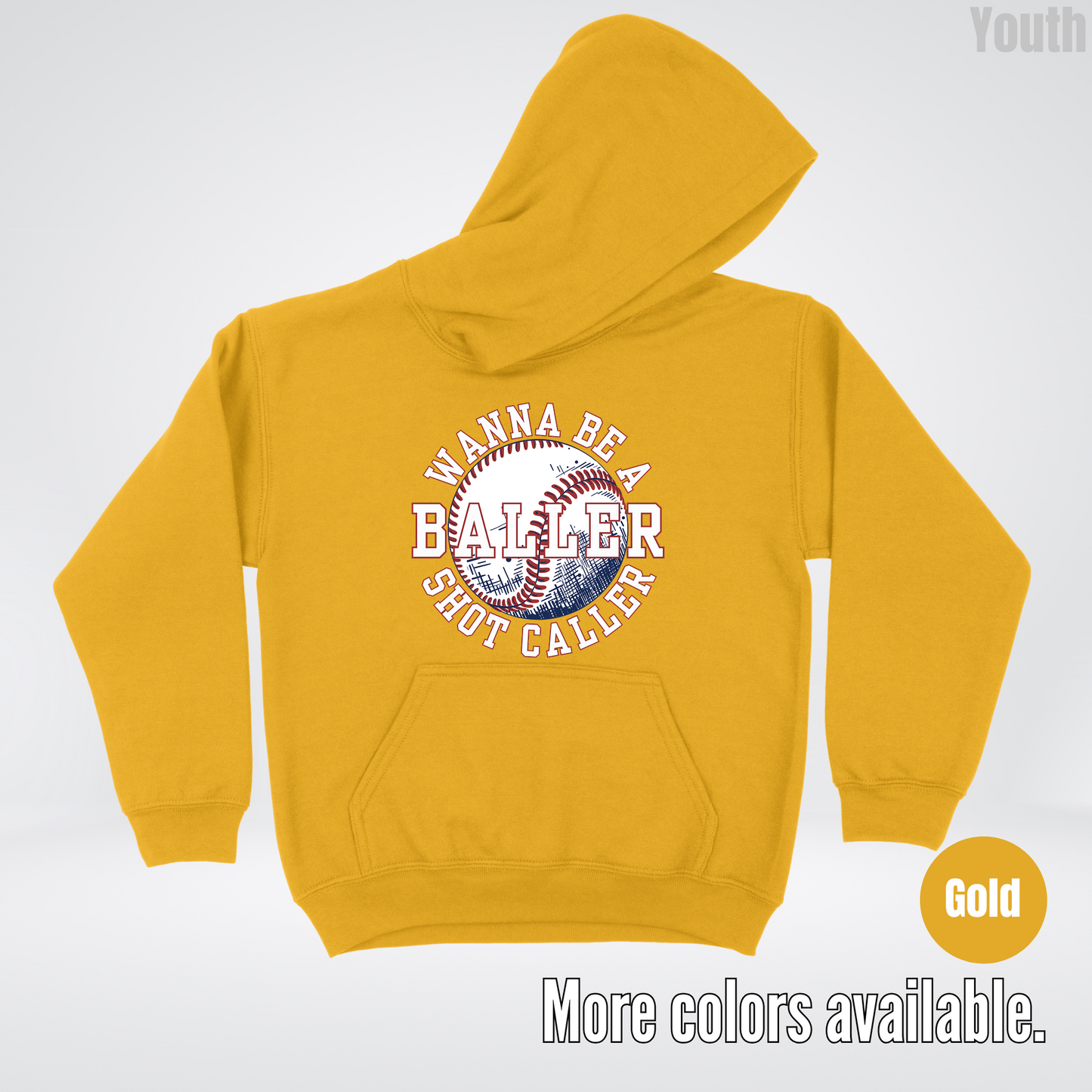 Wanna Be A Baller Shot Caller Youth Hoodie