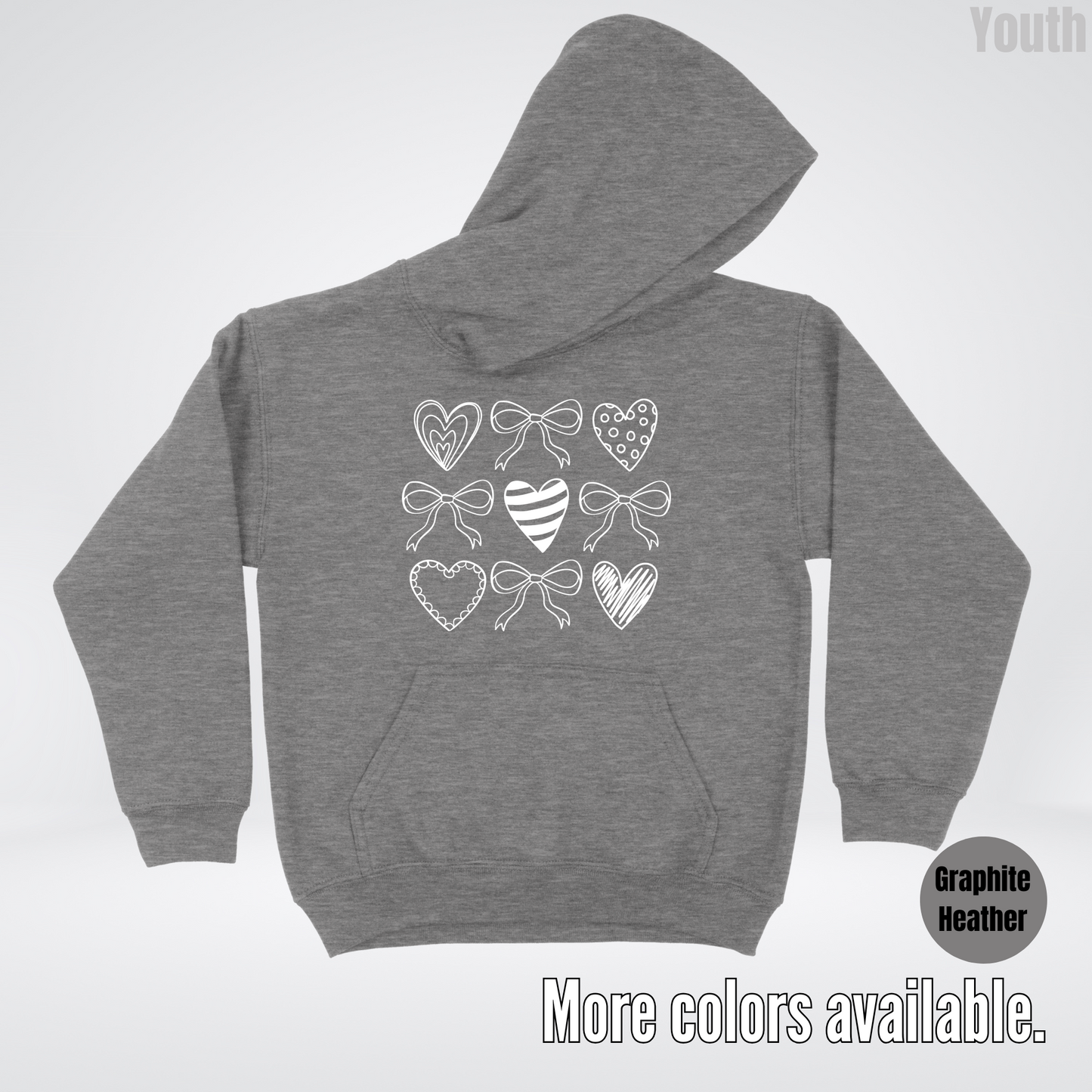 Doodle Coquette Hearts Youth Hoodie