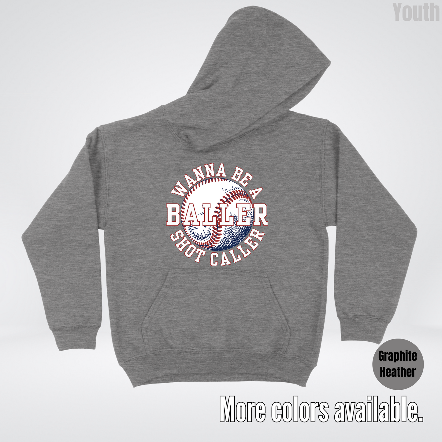 Wanna Be A Baller Shot Caller Youth Hoodie