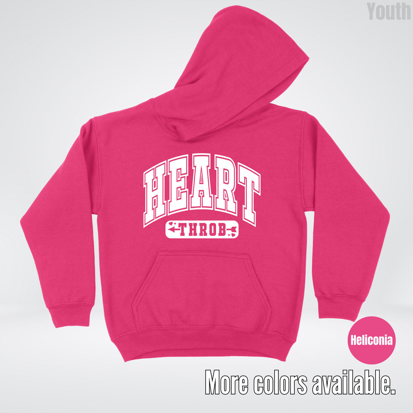 Heart Throb - White Design - Youth Hoodie