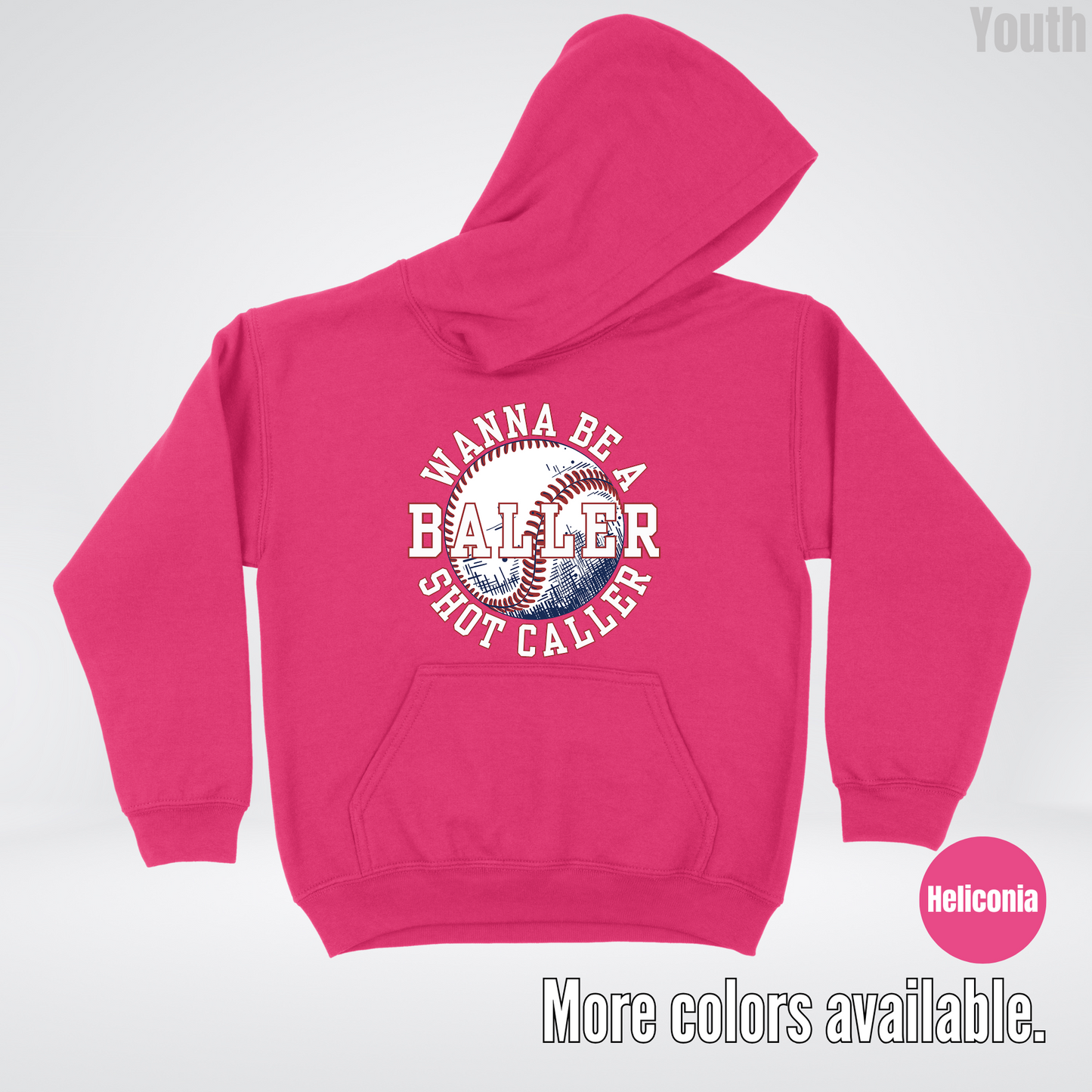 Wanna Be A Baller Shot Caller Youth Hoodie