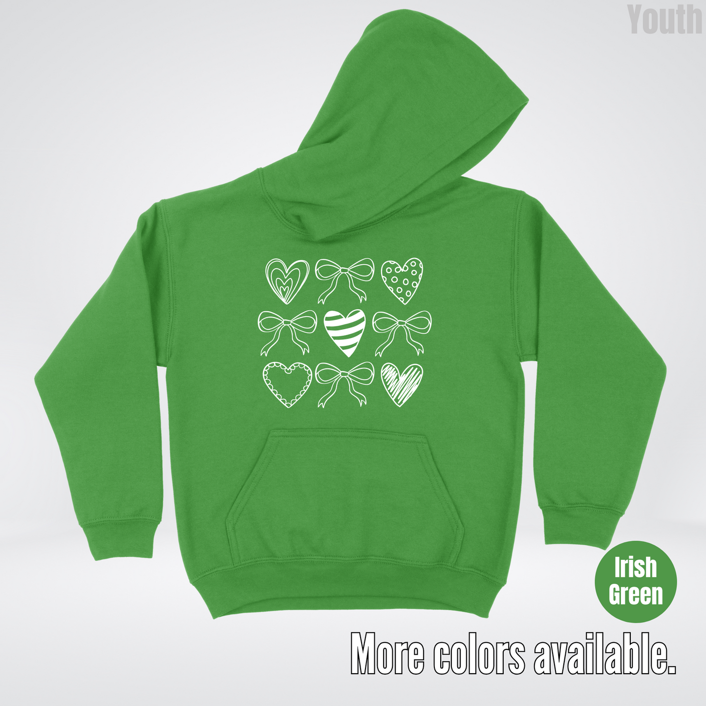 Doodle Coquette Hearts Youth Hoodie