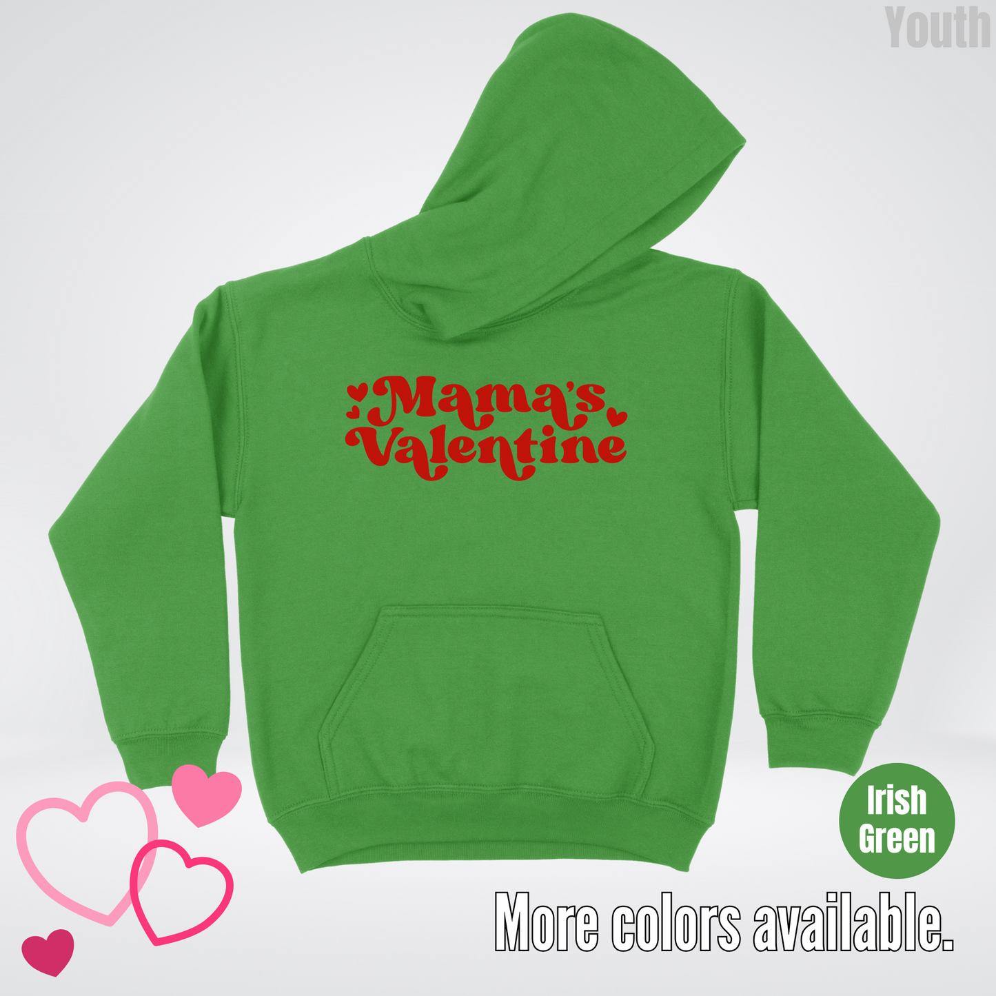 Mamas Valentine Retro Red Design Youth Hoodie