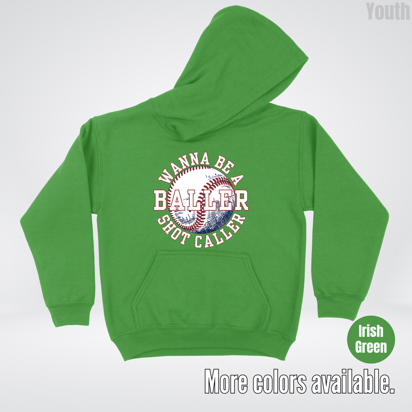 Wanna Be A Baller Shot Caller Youth Hoodie