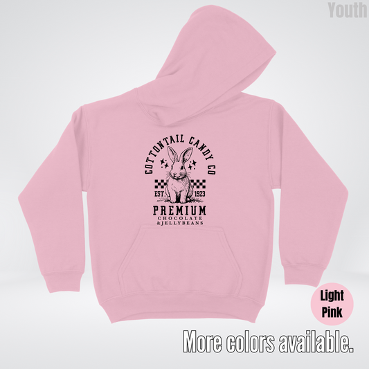 Cottontail Candy Co Premium - Black Design - Easter Youth Hoodie