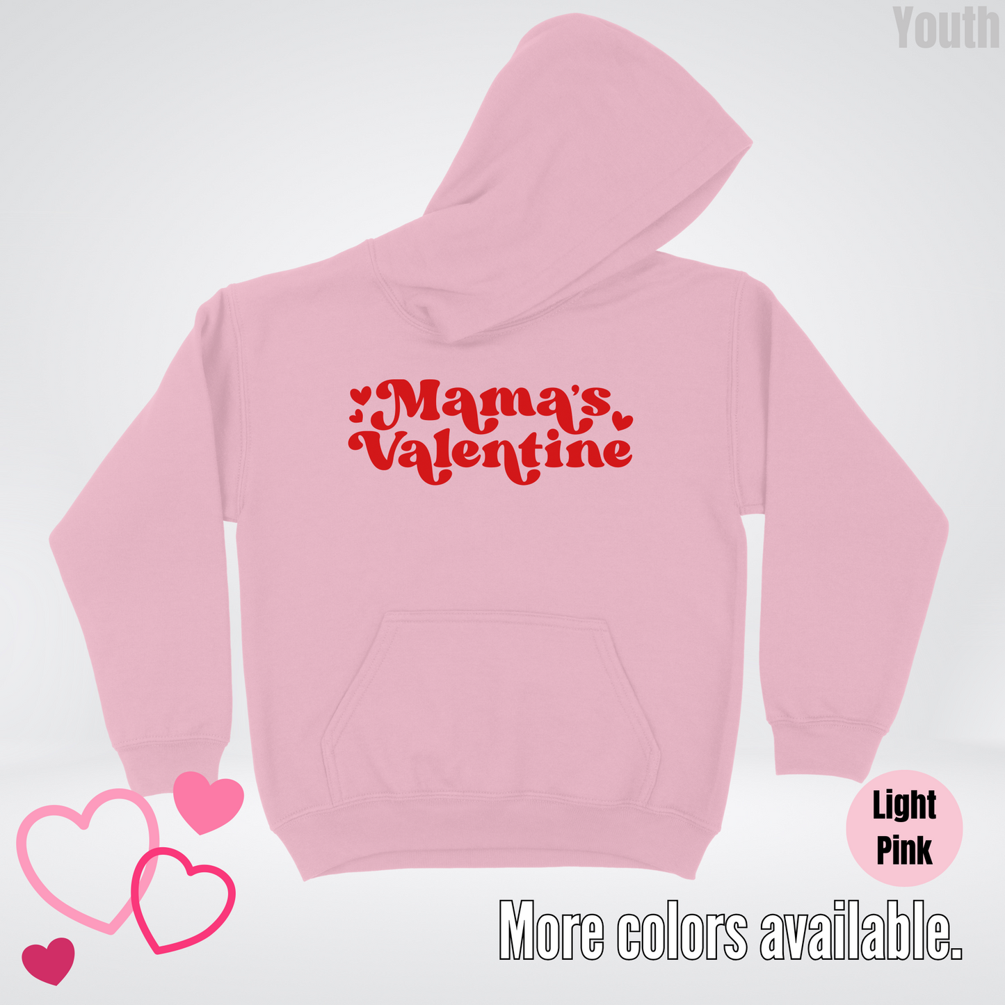 Mamas Valentine Retro Red Design Youth Hoodie