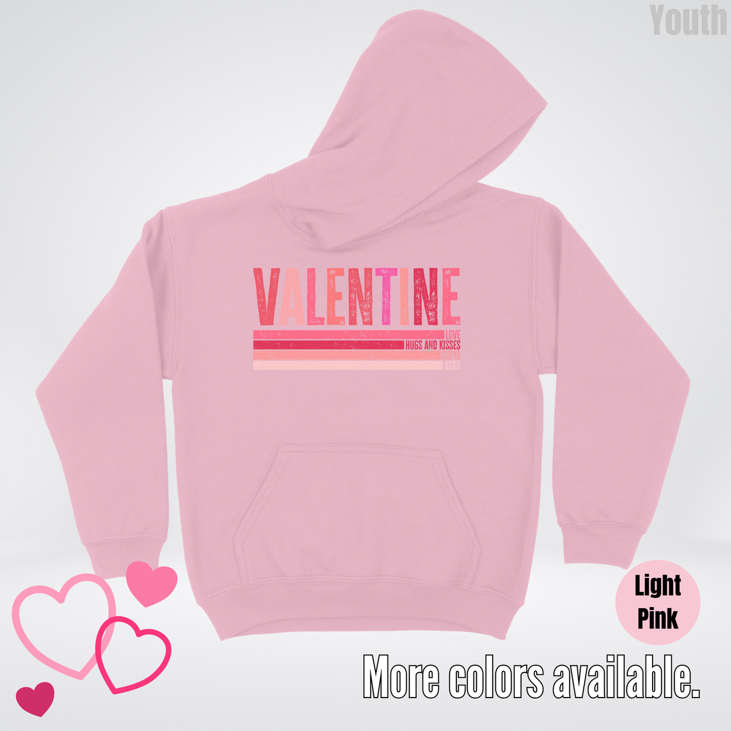 Valentine Hugs & Kisses Youth Hoodie