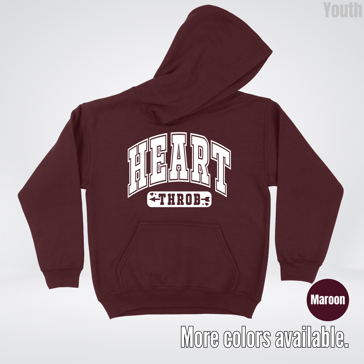 Heart Throb - White Design - Youth Hoodie