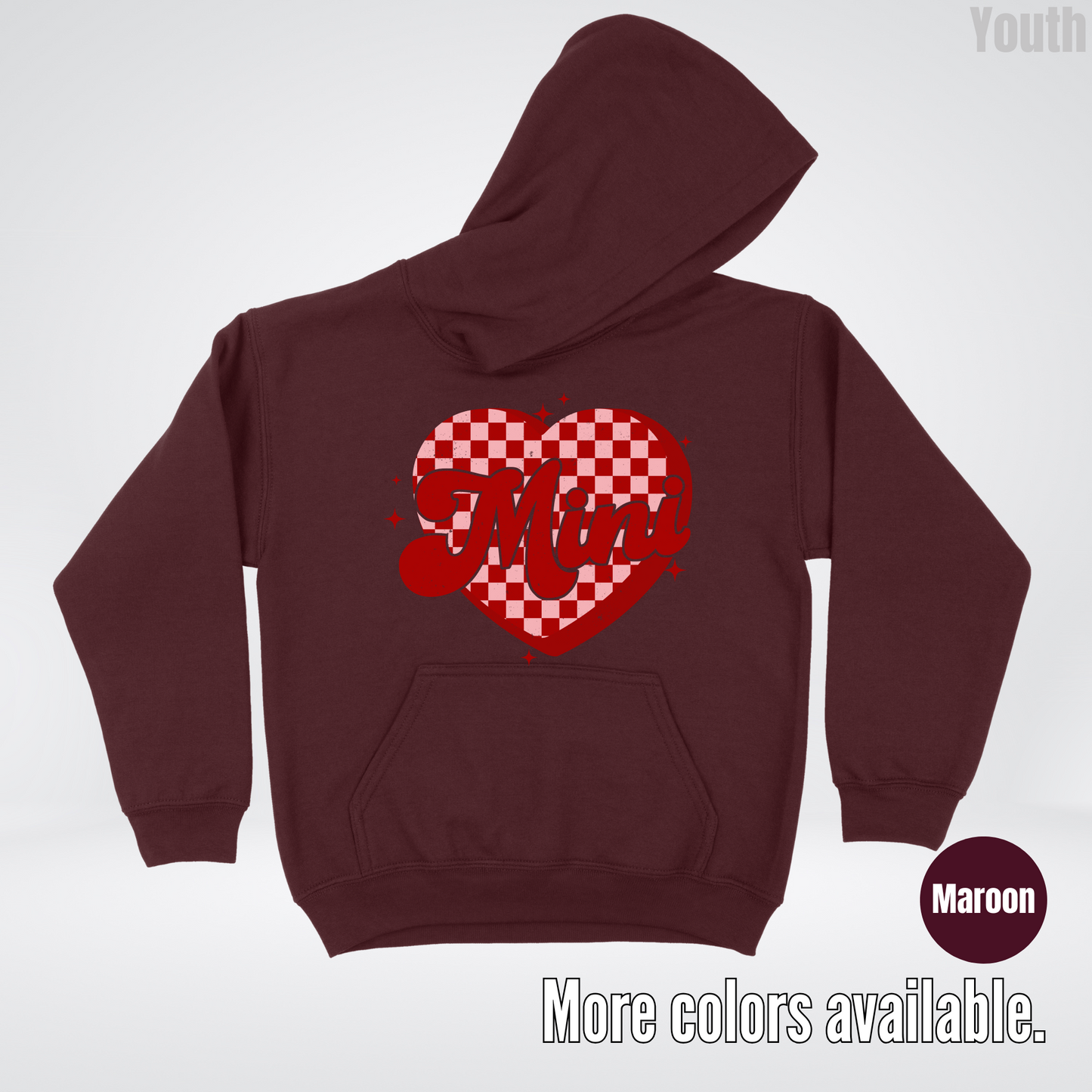 Mini Checkered Heart Youth Hoodie