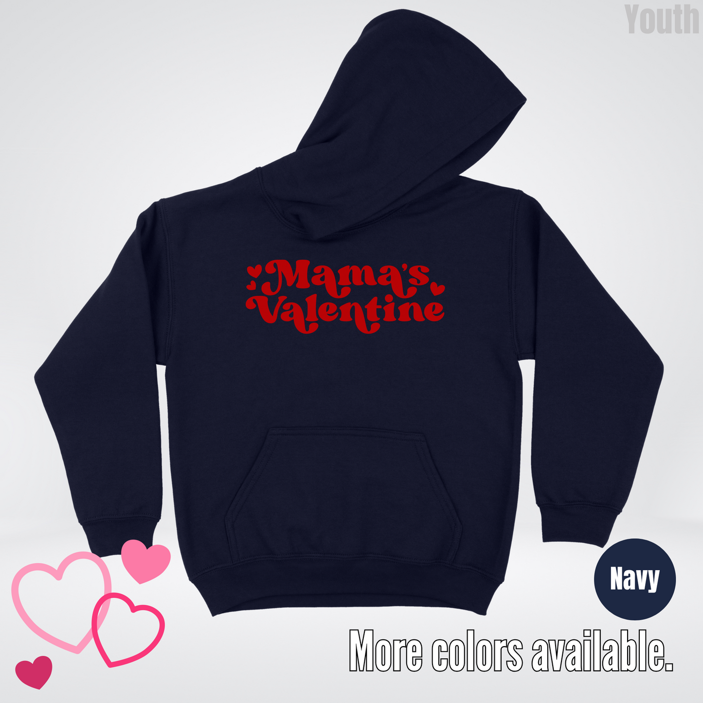 Mamas Valentine Retro Red Design Youth Hoodie