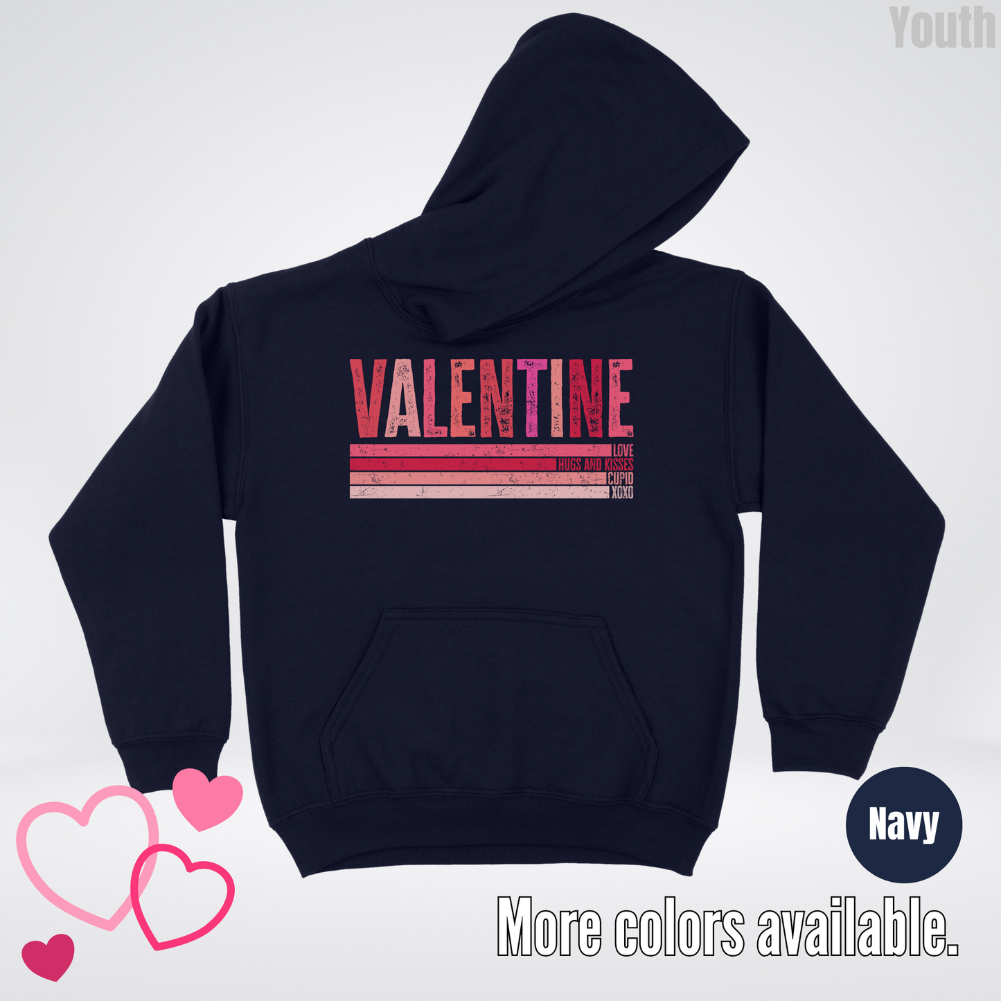 Valentine Hugs & Kisses Youth Hoodie
