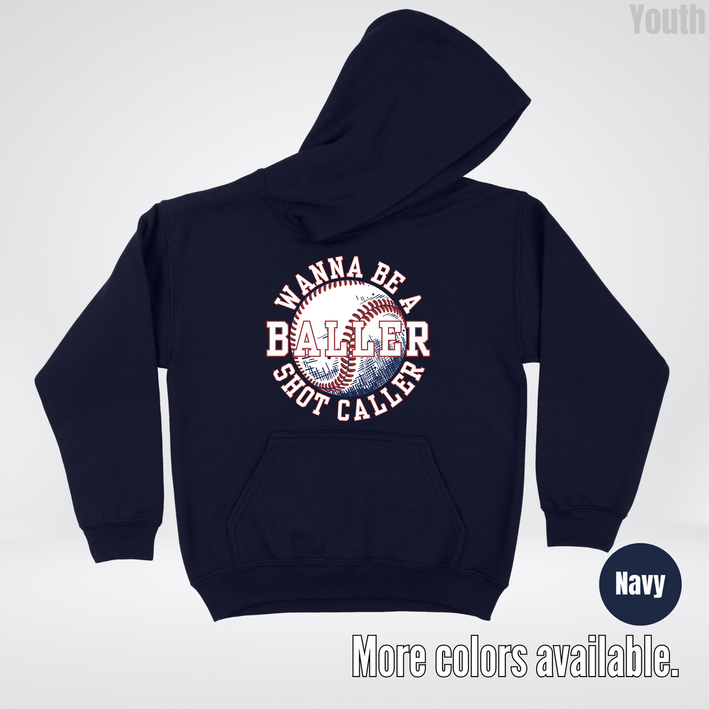 Wanna Be A Baller Shot Caller Youth Hoodie