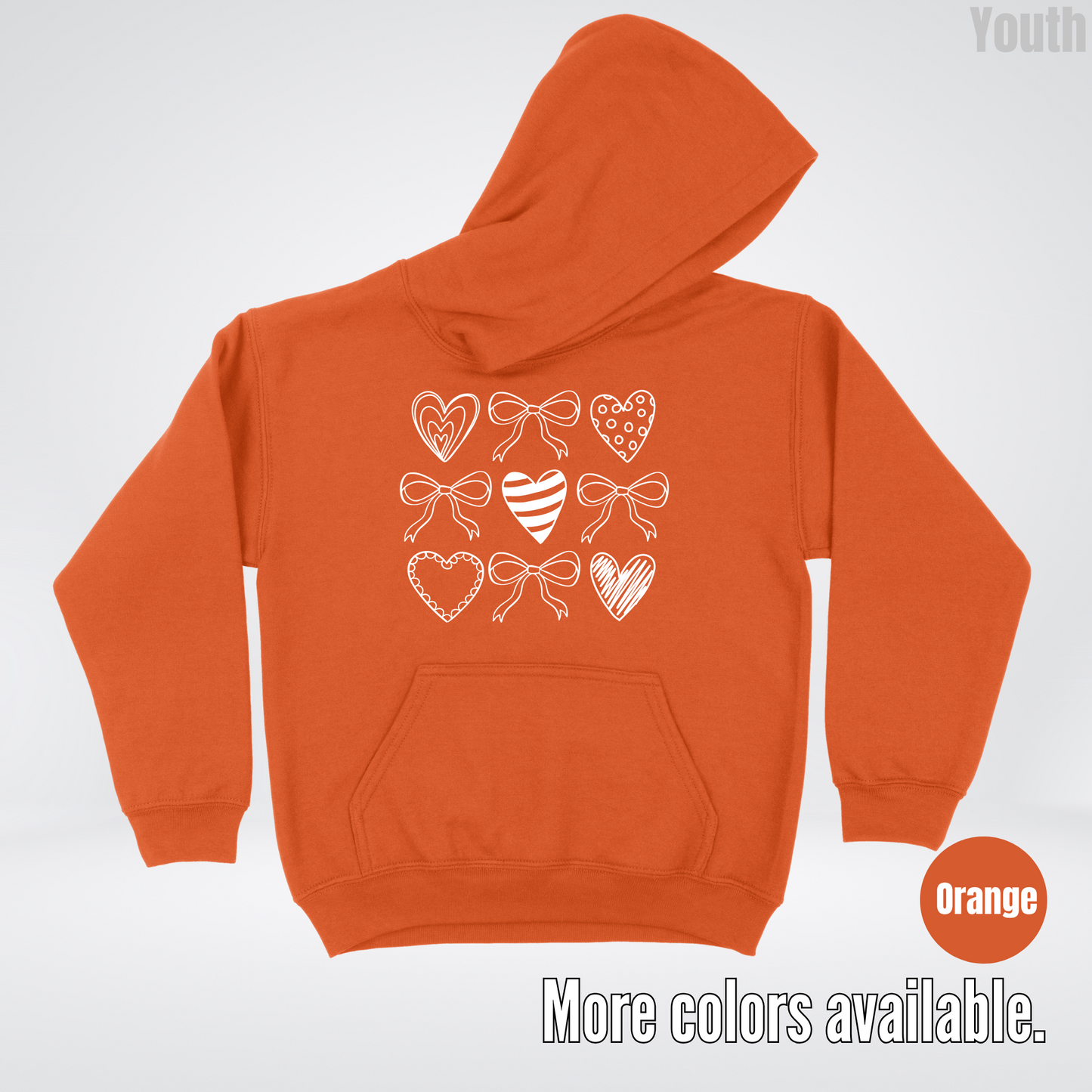 Doodle Coquette Hearts Youth Hoodie