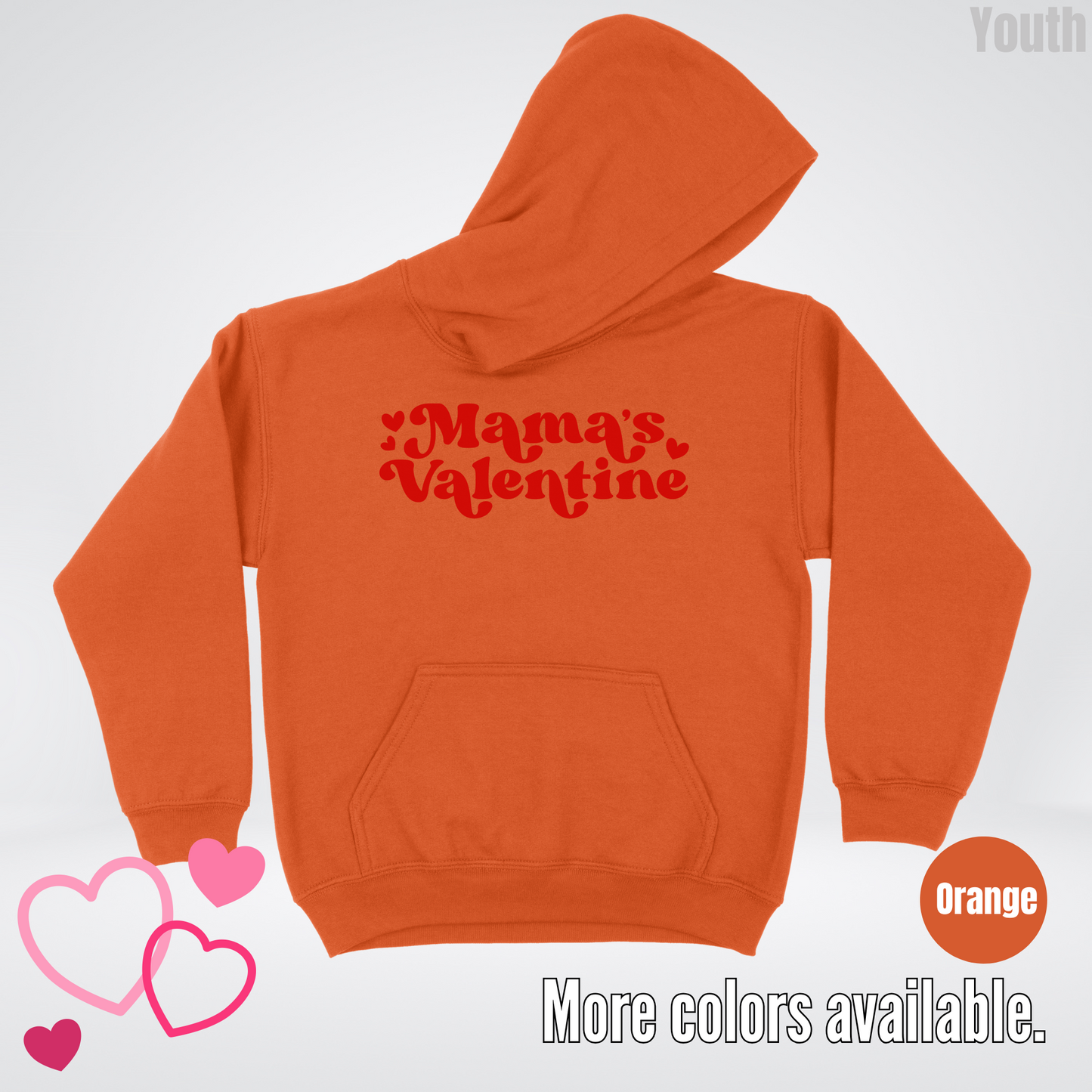 Mamas Valentine Retro Red Design Youth Hoodie