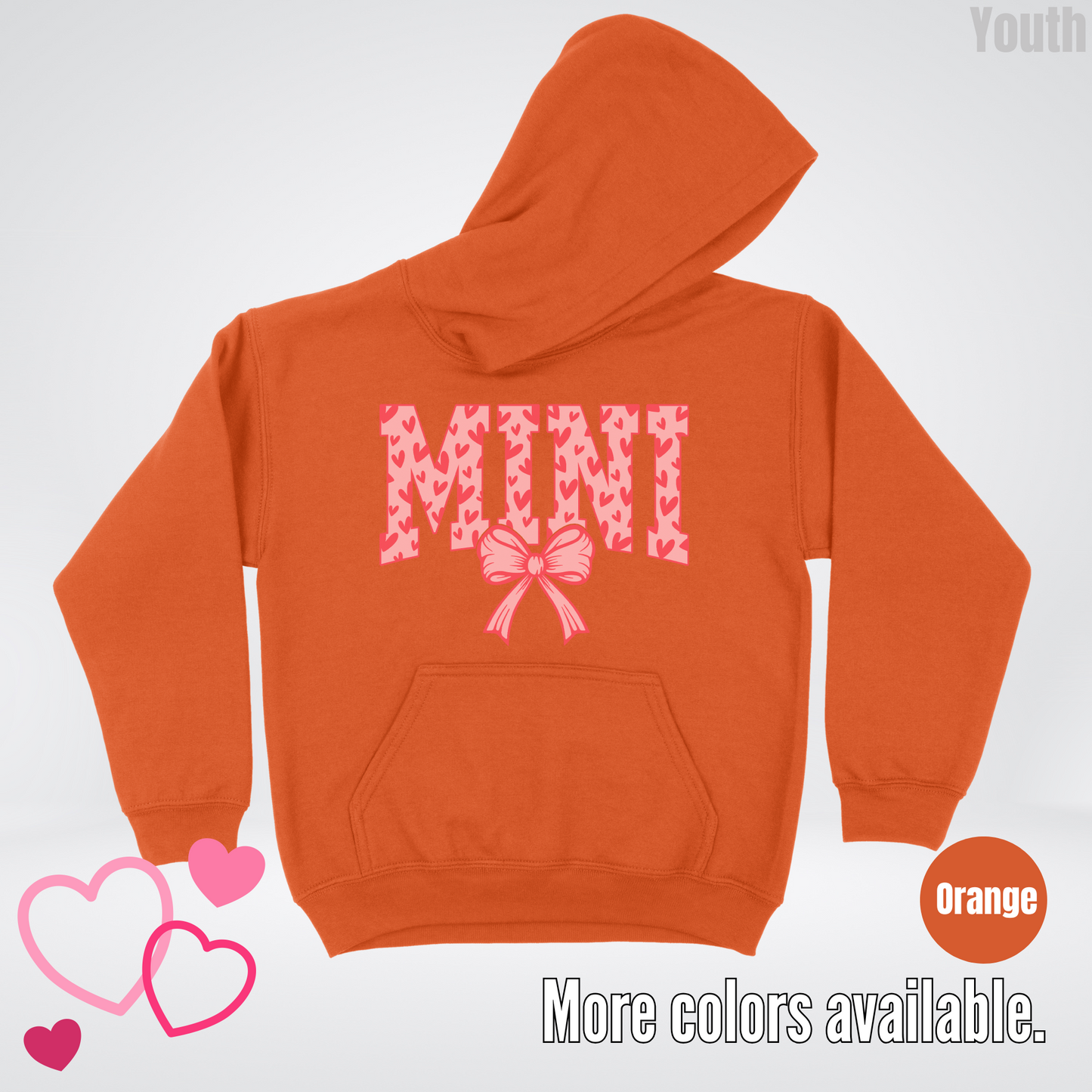 Mini Coquette Hearts Valentines Day Youth Hoodie