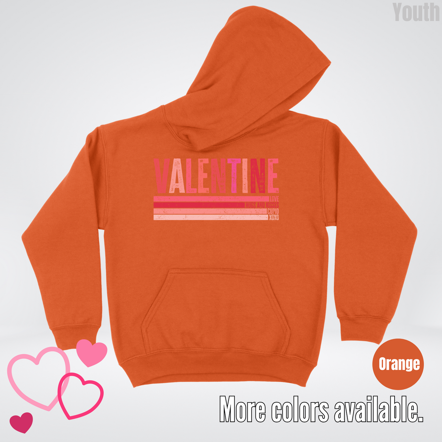 Valentine Hugs & Kisses Youth Hoodie