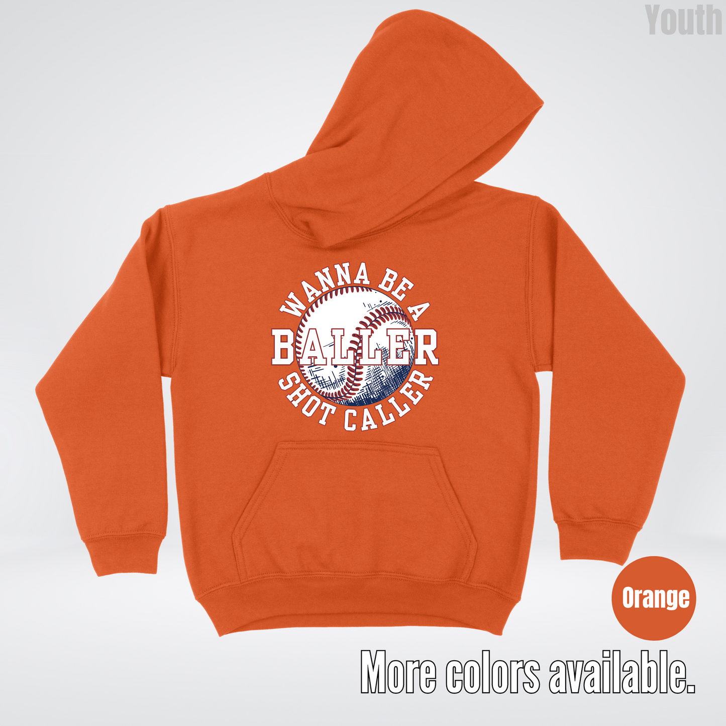 Wanna Be A Baller Shot Caller Youth Hoodie
