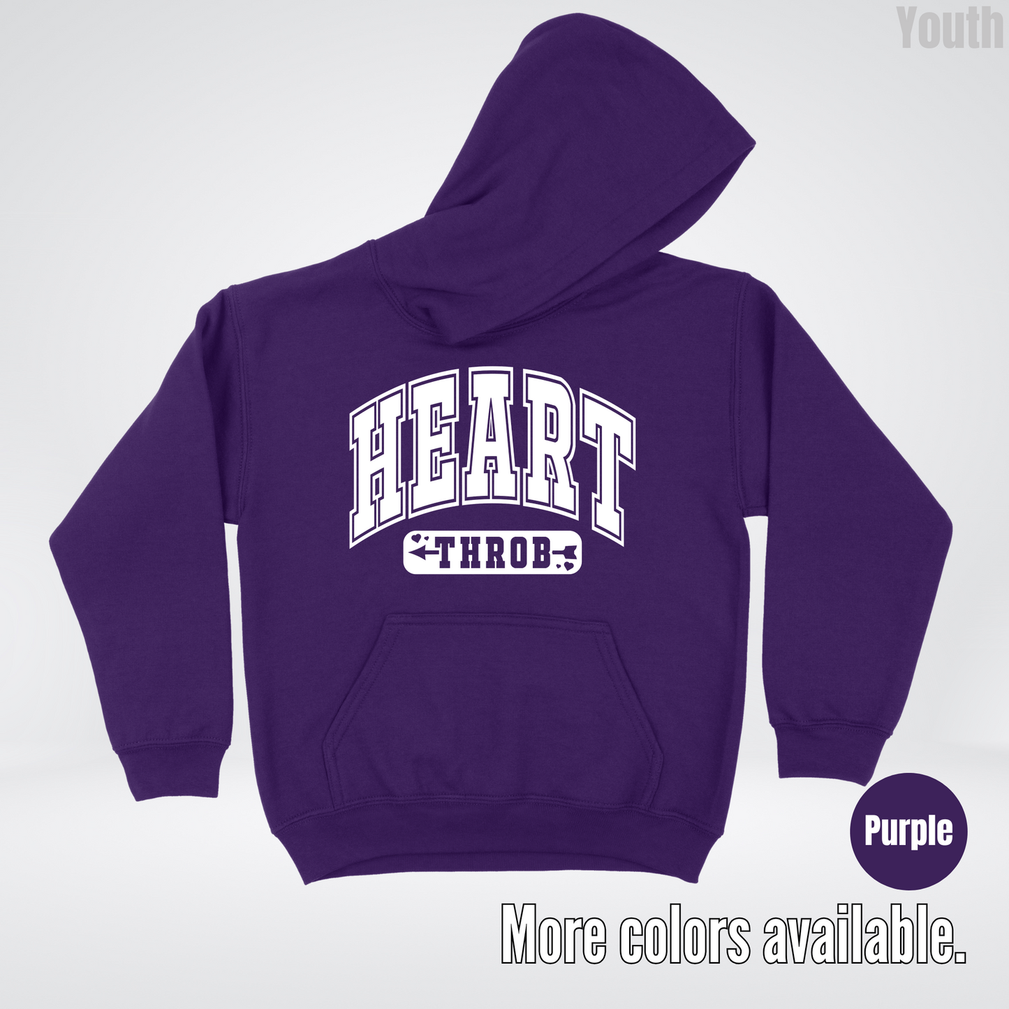 Heart Throb - White Design - Youth Hoodie