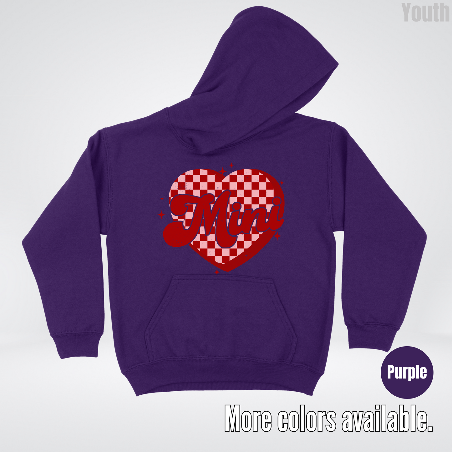 Mini Checkered Heart Youth Hoodie
