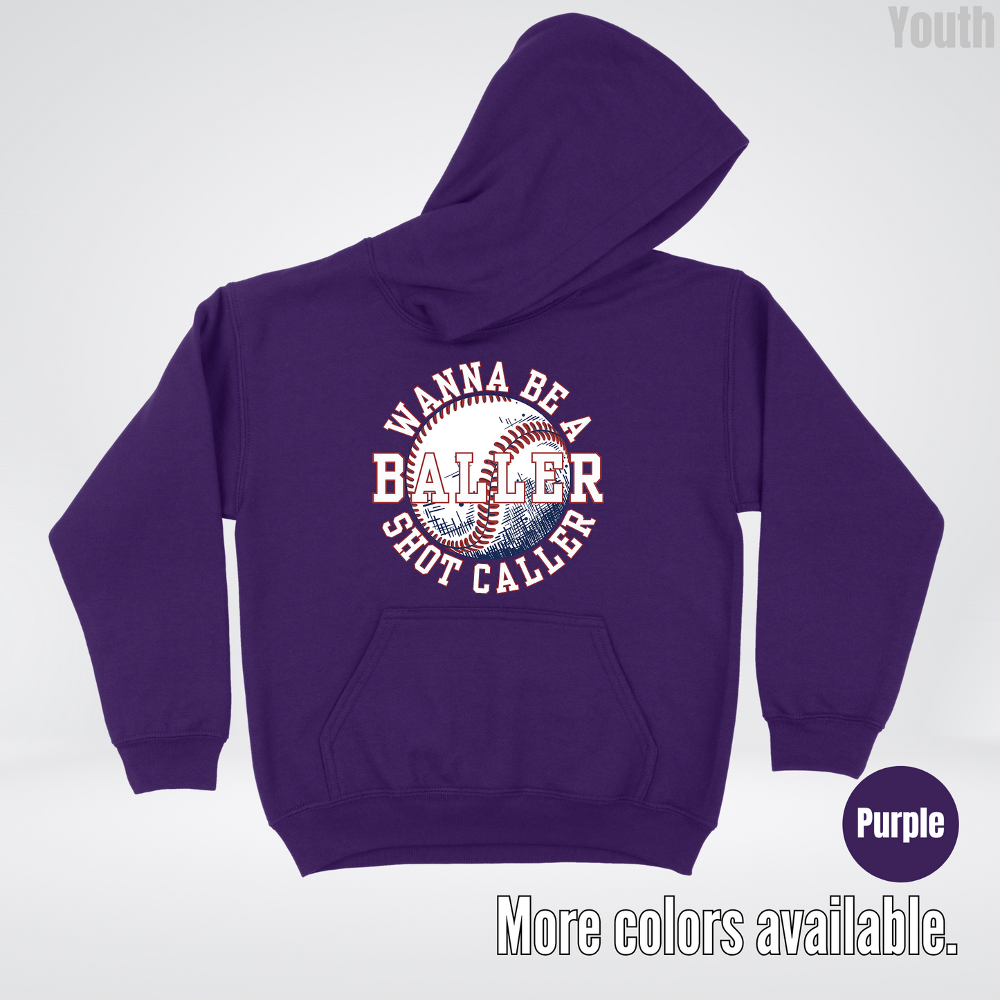 Wanna Be A Baller Shot Caller Youth Hoodie