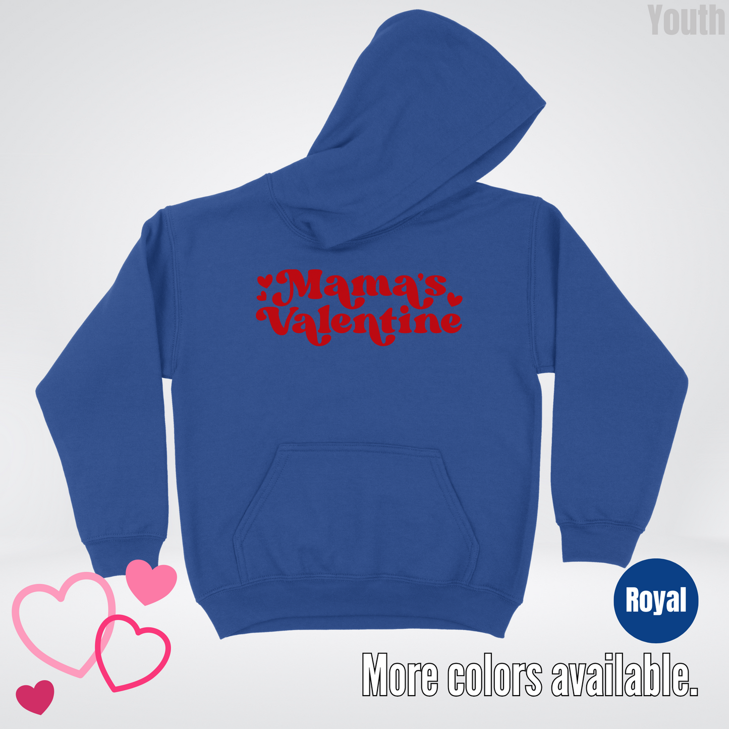 Mamas Valentine Retro Red Design Youth Hoodie