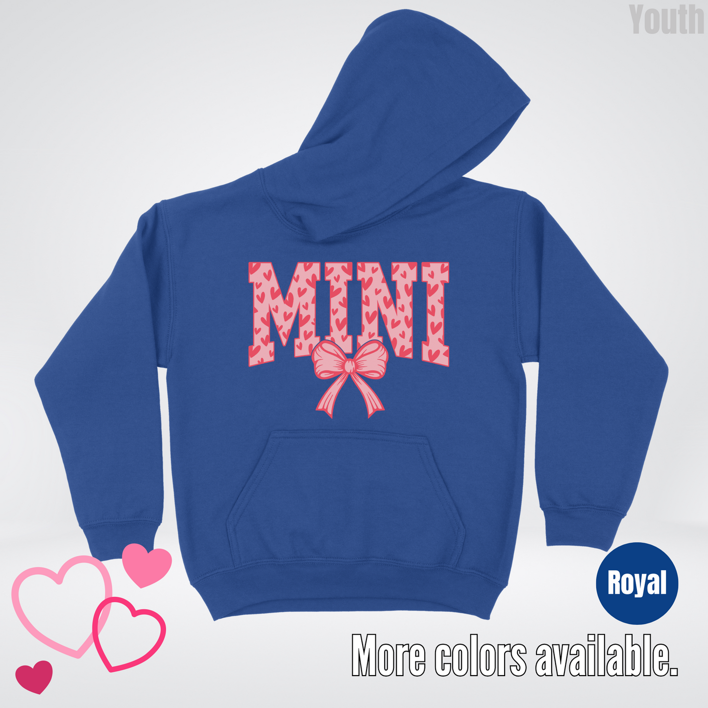 Mini Coquette Hearts Valentines Day Youth Hoodie