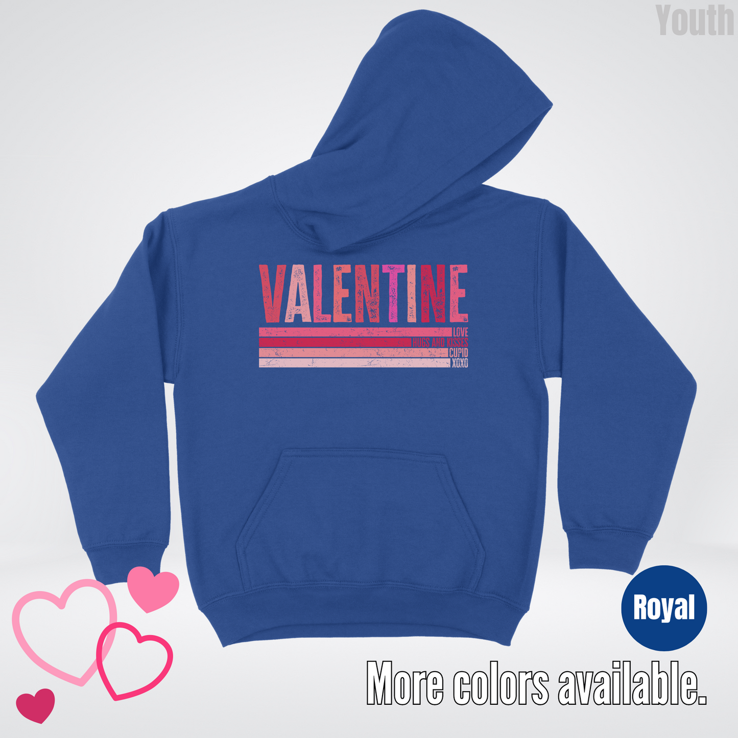 Valentine Hugs & Kisses Youth Hoodie