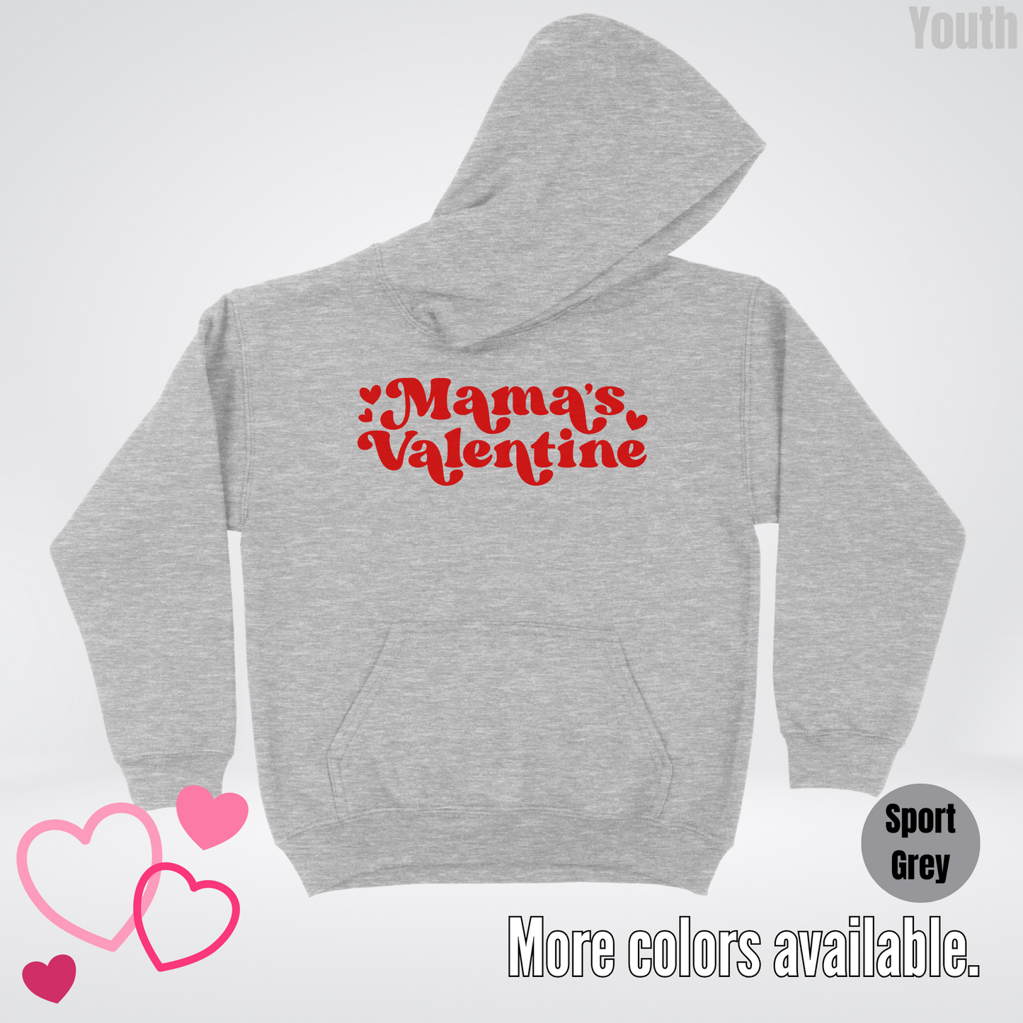Mamas Valentine Retro Red Design Youth Hoodie