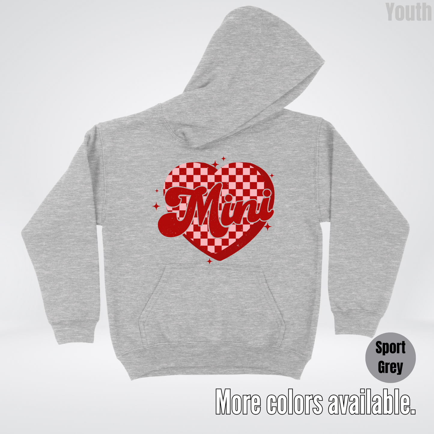 Mini Checkered Heart Youth Hoodie