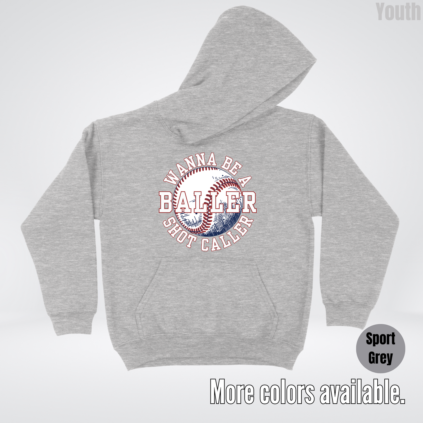 Wanna Be A Baller Shot Caller Youth Hoodie