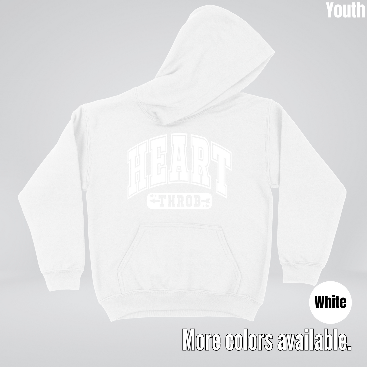 Heart Throb - White Design - Youth Hoodie