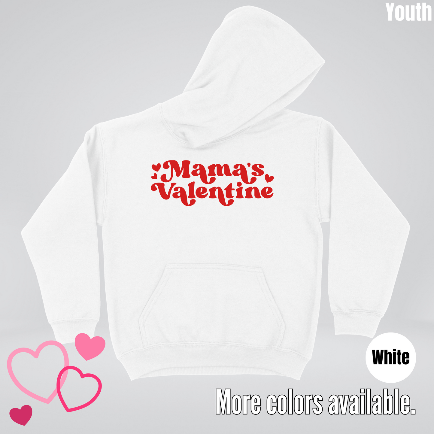 Mamas Valentine Retro Red Design Youth Hoodie